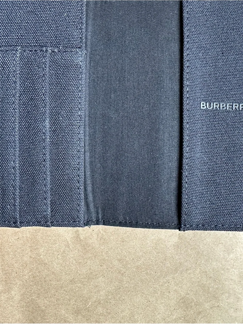 New BURBERRY Black Passport Holder Travel Wallet Canvas Card Case.